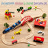 Battery Operated Action Locomotive Toy Train Set for Wooden Tracks, Compatible with Thomas & Brio for Toddlers 3-5+