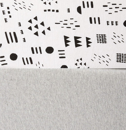(Set HonestBaby Organic Cotton Changing Pad Covers of Two), Pattern Play/Heather Gray, One Size
