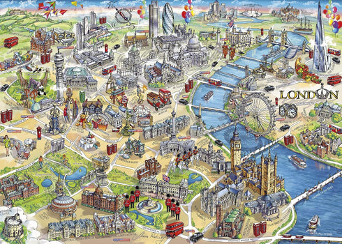 London Landmarks 1000 Piece Jigsaw Puzzle | Sustainable Premium 100% Recycled Board | Great Gift for Adults | Gibsons