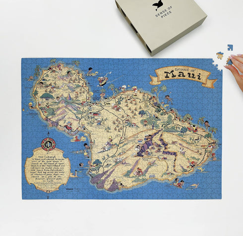 1000 Piece Adult Jigsaw Puzzle - 1931 Island of Maui Hawaii, Hawaiian Islands