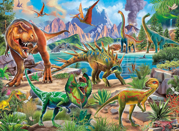 Ceaco 100 Piece Jigsaw Puzzle, Glow in The Dark, Dinoland