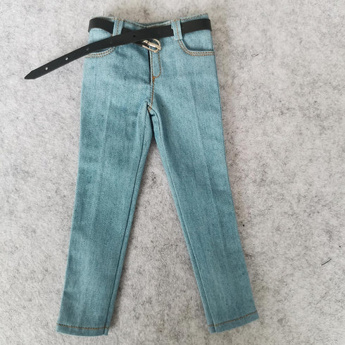 1/6 Custom Scale Light Blue Jeans Pants for 12" Male Action Figure Doll Clothes Toy