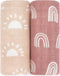 Comfy Cubs 2 Pack Muslin Swaddle Blankets, Neutral Receiving Blanket Swaddling Wrap for Boys and Girls