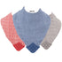 Nuby Reversible 100% Natural Cotton Muslin 3 Piece Teething Bib, Grey/Red/Blue, Arrows/Stripes/Elephants