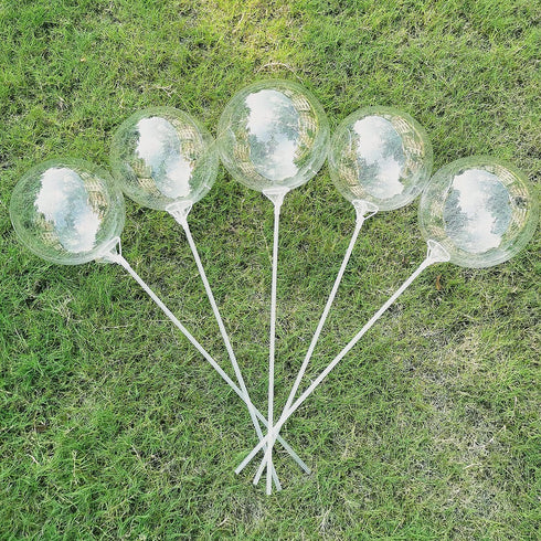 25 PCs Clear Bobo Balloons: 12 inches Transparent Bubble Balloons for Light Up LED, Christmas, Party Events, Weddings