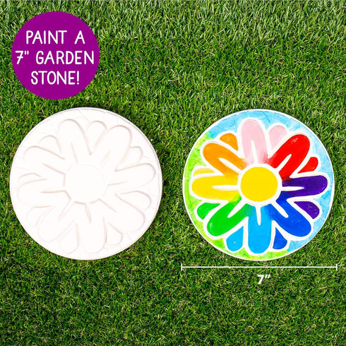 Creative Roots Mosaic Flower Garden Stepping Stone Kit, DIY Stepping Stone Kit for Kids Ages 6+, Includes 7-Inch