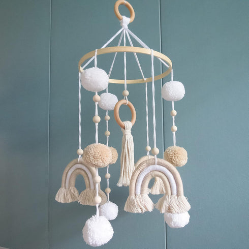 Neutral Boho Rainbow Baby Mobile for Crib Mobile Nursery DCor