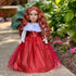 Lady in Red Doll Outfit - 3 Piece 18 inch Set, Red Gown, Gloves, and Cape (Doll Not Included)