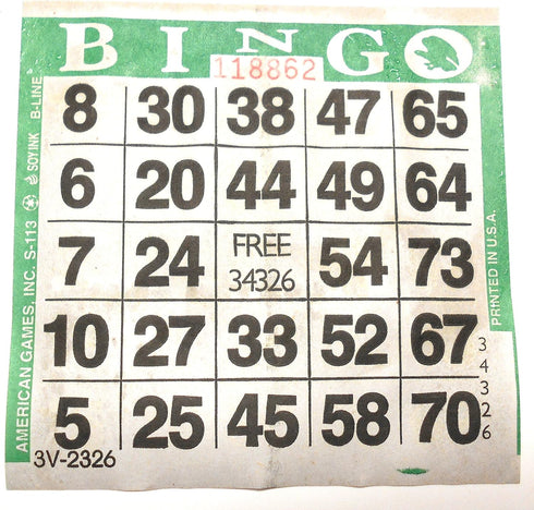 1on Green Bingo Paper Cards | 500 sheets per pack