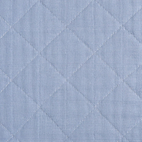 Babyletto 100% Organic Cotton Quilted Changing Pad Cover, GOTS-Certified, Fitted 360°, Ultra-Soft Muslin - Dewdrop Blue