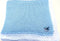 Sanjit Knitted Crochet Finished Blue Cotton White Trim Baby Blanket with Blue Dog