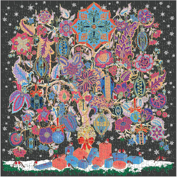 Galison Liberty Christmas Tree of Life - 500 Piece Foil Puzzle with Gold Foil Accents