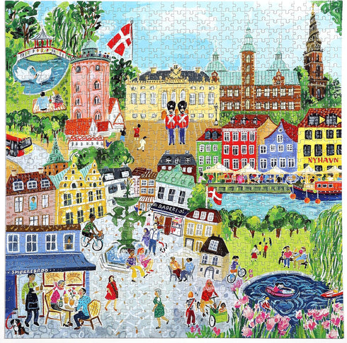 eeBoo: Piece and Love Copenhagen 1000 Piece Square Adult Jigsaw Puzzle, Puzzle for Adults and Families, Glossy, Sturdy Pieces and Minimal Puzzle Dust