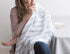 Set 3, 46x46 inches Amazing Baby Cotton Muslin Swaddle Blankets, of Watercolor Brushstrokes, Denim, XLarge