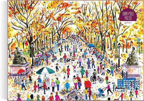 Galison Michael Storrings Fall in Central Park 1000 Piece Puzzle - Bright and Bold Artwork for Adults and Families