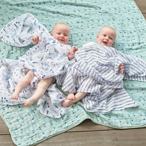 Set, 4 aden + anais Essentials Swaddle Blanket, Muslin Blankets for Girls & Boys, Baby Receiving Swaddles, Newborn
