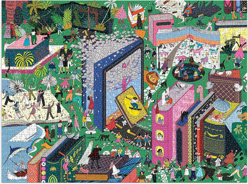 Galison Book World 1000 Piece Puzzle - Fun Activity with Bright Artwork of Literary Characters