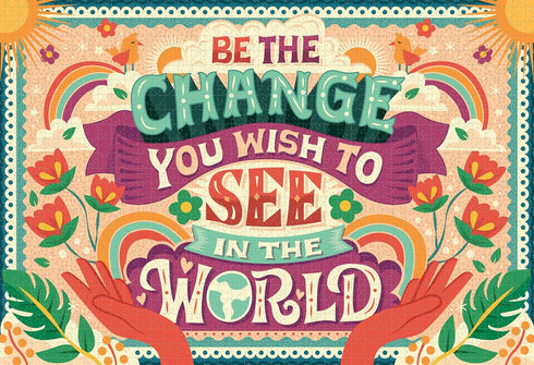 Goliath Risa Rodil 1000-Piece Puzzle - Be The Change in The World with Poster, Completed Size 26.75 x 18.26 Inches