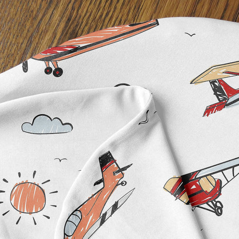 Set Set Sweet Jojo Designs Vintage Airplane Boy Baby Cocoon Swaddle and Beanie Newborn Jersey Infant Wearable Blanket