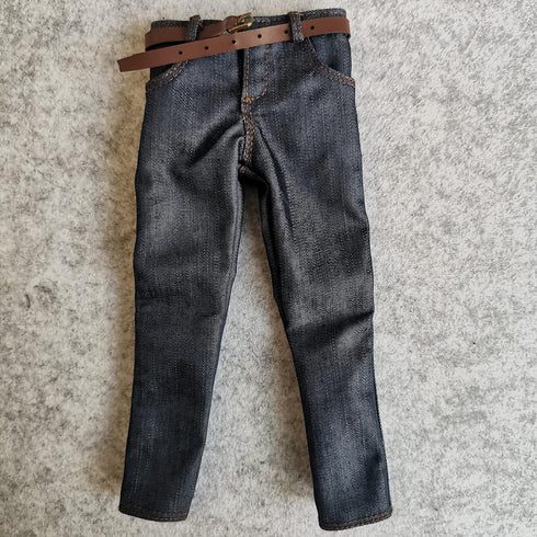 2X 1/6 Custom Scale Blue Jeans Pants for 12" Male Action Figure Doll Clothes Toy