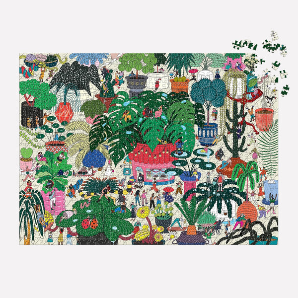 Galison Plant World 1000 Piece Puzzle with Bright and Bold Artwork of Botanica Plant Collection for Adults and Families