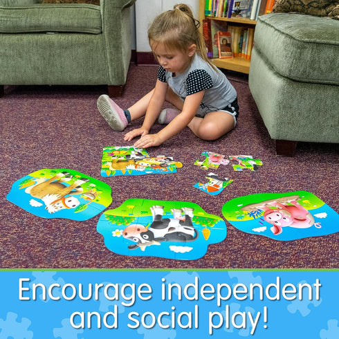 The Learning Journey My First Puzzle Sets - 4-In-A-Box Farm-Themed Educational Toddler Toys