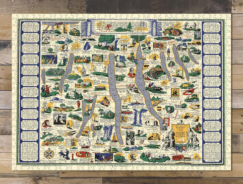 1000 Piece Adult Jigsaw Puzzle | 1962 | Finger Lakes Region of Central New York | Handmade Puzzle Game