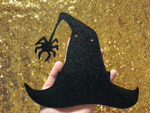Halloween Gold Glitter Drink Up Witches Banner, Witches Party Decorations for Haunted Mansion
