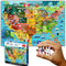 Think2Master United States Map 250 Pieces Jigsaw Puzzle - Fun Educational Toy for Kids, Great Gift for Ages 8+