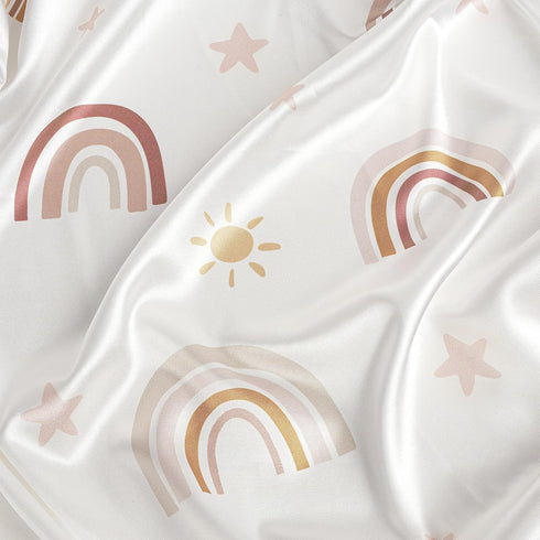 Sweet Jojo Designs Boho Rainbow Girl Baby Satin Fitted Crib Sheet Infant Newborn Nursery Toddler Bed Room Standard