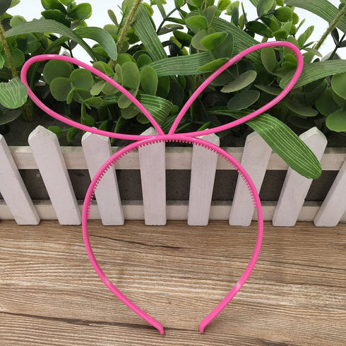 XIMA 12pcs Plastic Girls Headbands with Bunny Ears, Bows, Party Hair Accessory (SP-Rabbit Ear)