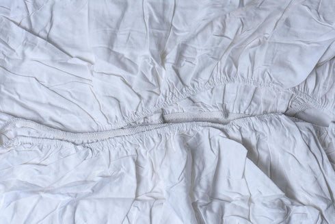 100% 28x52 9" Linteum Cotton Jersey Knit Fitted Crib Sheet Fits Standard Mattress Up to Deep (White)