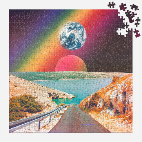 Galison Cosmic Rainbow – Nidera 500 Piece Puzzle Featuring Other Worldly Combinations of Earth, Sea, and Cosmos