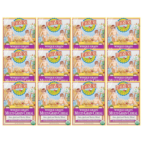 Earth's Best Organic Baby Food - Whole Grain Multi-Grain Cereal, 8 oz Box (Pack of 12)