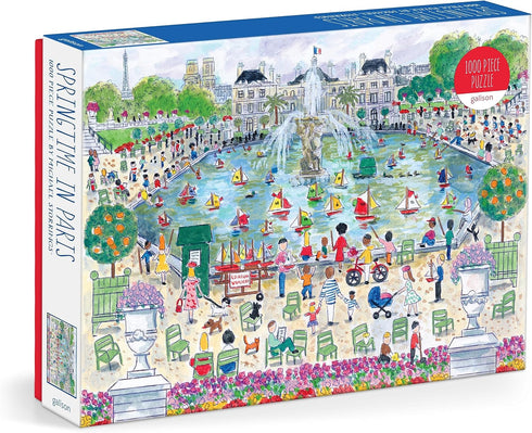 Galison Springtime in Paris - 1000 Piece Michael Storrings Puzzle - Grand Bassin Pond in The Spring