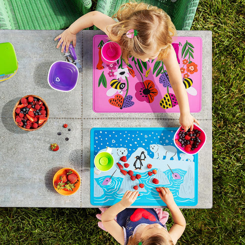 1pk, Munchkin WildLove Reversible Silicone Placemat for Kids, Polar Bear