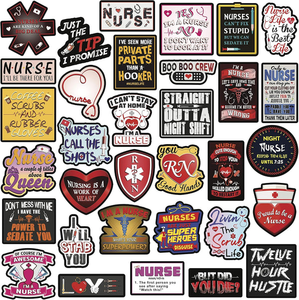 Nurse Stickers Pack of 33 - Support Nurses with Cool Medical Stickers to Show Your Nursing Pride