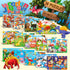 Puzzles for Kids Ages 4-8 - 14 Pack Wooden Jigsaw Puzzles, 30 Pieces, Preschool Educational Learning Toys Set