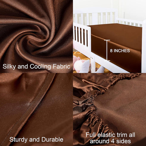 28x52 28x52 Inches NTBAY Silk Satin Fitted Crib Sheet, Super Soft and Silky Crib Sheet for Standard Crib and Toddler