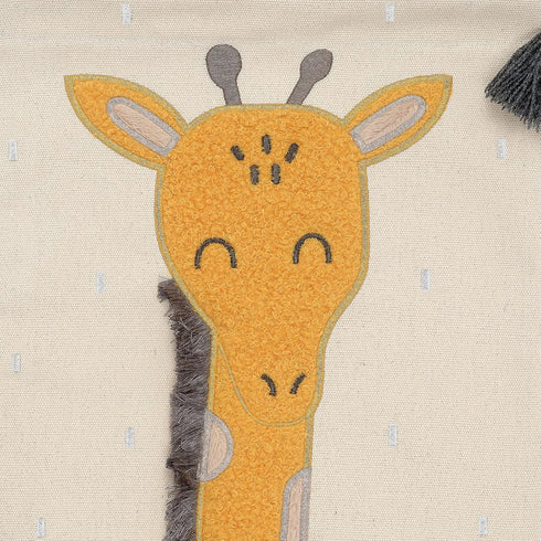 Giraffe-Themed Nursery Wall Art Banner - Yellow Canvas Decor