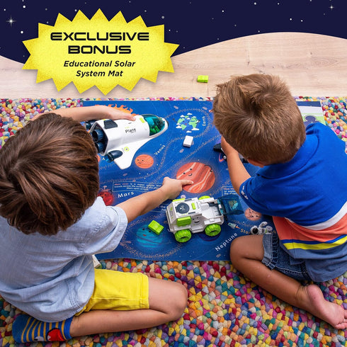Space Toys for Kids 3-8 - Rocket Ship Toys with Solar System Mat, Space Shuttle, Astronaut Toys, Spaceship Toy for Boys