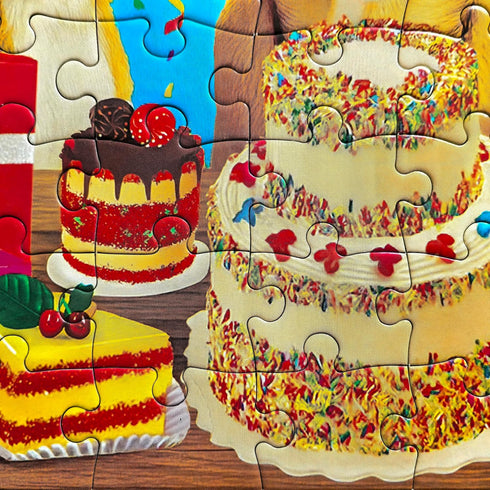 100 6-8 8-10, Piece Puzzles for Kids Ages Jigsaw Puzzles for Adults Seniors - Puppy Birthday Party