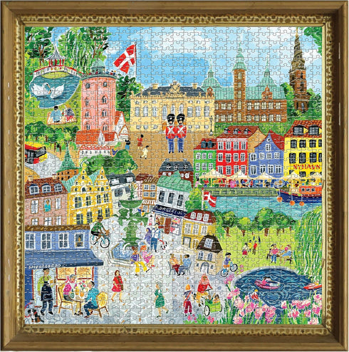 eeBoo: Piece and Love Copenhagen 1000 Piece Square Adult Jigsaw Puzzle, Glossy Sturdy Pieces