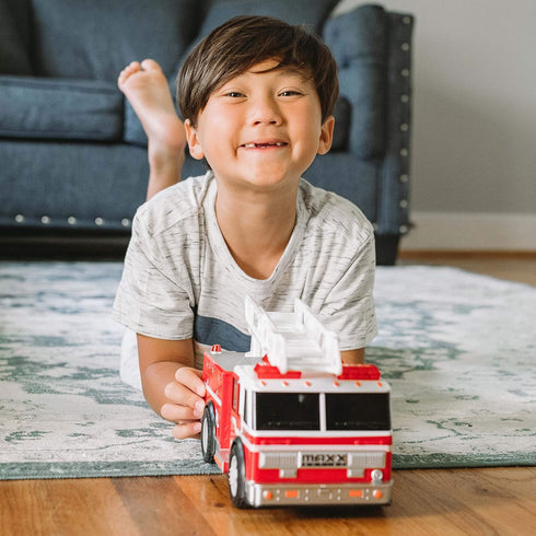 Sunny Days Entertainment Maxx Action 12’’ Large Fire Truck - Lights and Sounds Vehicle with Extendable Ladder
