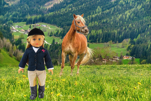 18-Inch American Fashion World Riding Outfit for Dolls | Helmet and Boots Included | Premium Quality & Trendy Design |
