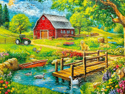 500-Piece Serene Spring Farm Jigsaw Puzzle for Adults