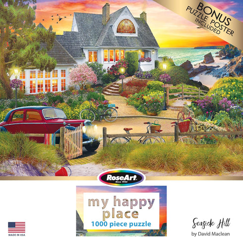 RoseArt - My Happy Place - Seaside Hill - 1000 Piece Jigsaw Puzzle for Adults