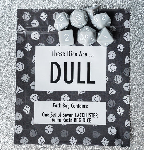 These Dice are Dull, Sir GameAlot Set of 7 Boring Polyhedral Dice for Dungeons and Dragons and RPG