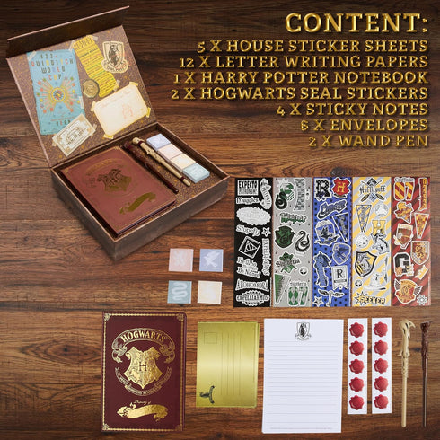 Set Harry Potter Stationary for Kids Teens Adults with Wand Pens Notebook Stickers Sticky Notes School Supplies