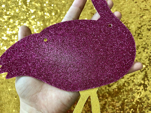 Gold Let's Get Flocked Up Flamingo Party Banner - Hawaii Luau Bachelorette Wedding Birthday Decorations